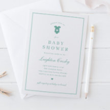 Eenvoudige Elegante Typografie Saliegroene Baby Sh