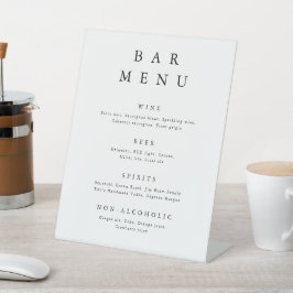 Eenvoudige Elegante Typografie Trouw Bar Menu Reclamebord Met Voetstuk