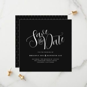 Eenvoudige Elegante Typografie Zwart Bruiloft Save The Date