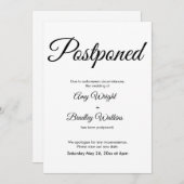 Eenvoudige elegante uitgestelde huwelijksaankondig kaart (Voorkant / Achterkant)