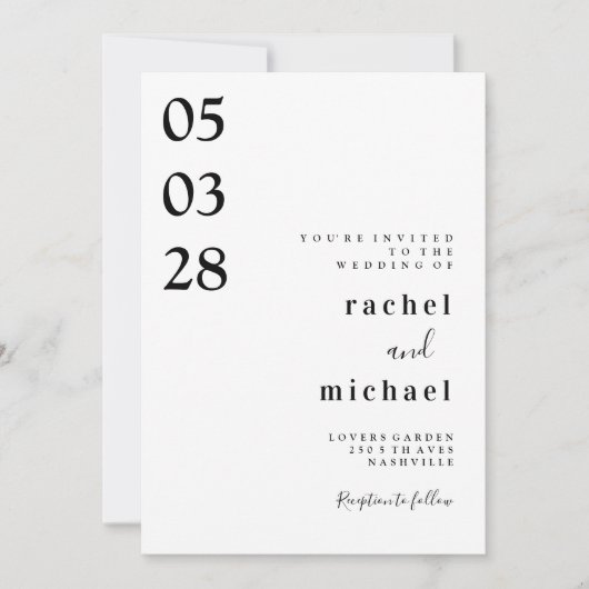 Eenvoudige elegante uitnodiging (Voorkant)