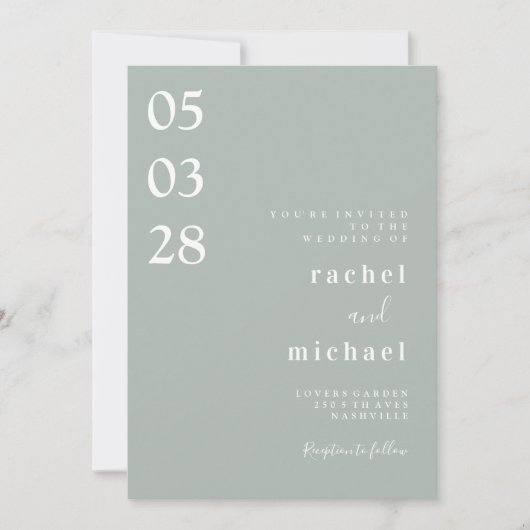 Eenvoudige elegante uitnodiging (Voorkant)