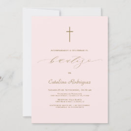 Eenvoudige elegante uitnodiging De Bautizo Meisjes