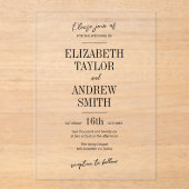 Eenvoudige Elegante uitnodiging, mooi beknopt lett Acryl Uitnodigingen (Voorkant)