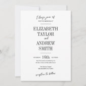 Eenvoudige Elegante uitnodiging, mooi beknopt lett Kaart (Voorkant)