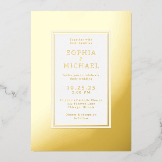 Eenvoudige Elegante Uitnodiging van de Huwelijksfo (Voorkant)