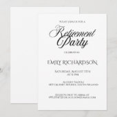Eenvoudige Elegante Uitnodiging voor Pensioenfeest (Voorkant / Achterkant)