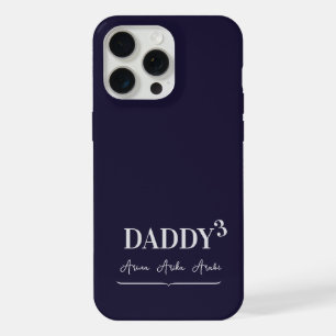 Eenvoudige Elegante Vader Kubus Typografie Kindere iPhone 15 Pro Max Case