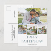 Eenvoudige elegante vaders Dag Sweet Photo Collage Feestdagenkaart (Voorkant / Achterkant)