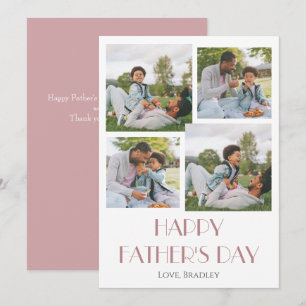 Eenvoudige elegante vaders Dag Sweet Photo Collage Feestdagenkaart