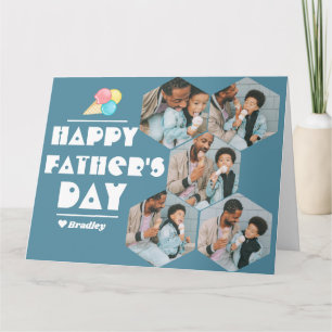 Eenvoudige elegante vaders Dag Sweet Photo Collage Kaart