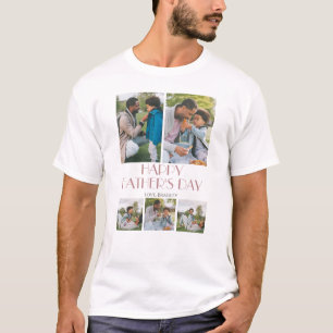 Eenvoudige elegante vaders Dag Sweet Photo Collage T-shirt