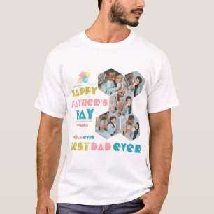 Eenvoudige elegante vaders Dag Sweet Photo Collage T-shirt