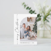 Eenvoudige Elegante Vakantie FOTO Kerstmis Groet Briefkaart (Staand voorkant)