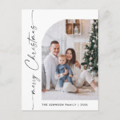 Eenvoudige Elegante Vakantie FOTO Kerstmis Groet Briefkaart (Voorkant)