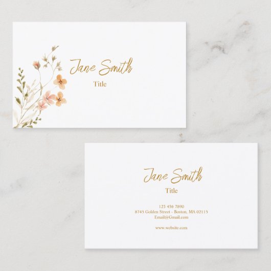 Eenvoudige elegante ventilator visitekaartje (Voorkant / Achterkant)