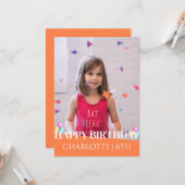 Eenvoudige Elegante Verjaardag Stijlvolle Leuke Ki Kaart (Voorkant / Achterkant in situ)