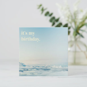 Eenvoudige elegante verjaardagsuitnodiging kaart