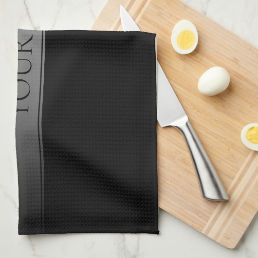 Eenvoudige elegante verloopstreep bewerkbare kleur theedoek (Quarter Fold)