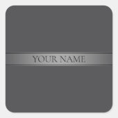 Eenvoudige elegante verloopstreep bewerkbare kleur vierkante sticker (Voorkant)