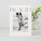 Eenvoudige Elegante Verlovingen Kaart (Staand voorkant)