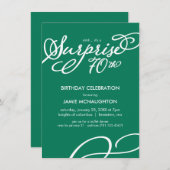 Eenvoudige, elegante verrassingsuitnodiging 70e ve kaart (Voorkant / Achterkant)