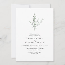 Eenvoudige elegante vertakking laat botanische bru kaart