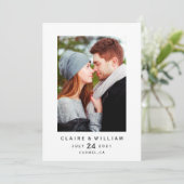 Eenvoudige elegante verticale foto Sla de datumkaa Save The Date (Staand voorkant)