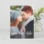 Eenvoudige elegante verticale foto Sla de datumkaa Save The Date (Staand voorkant)