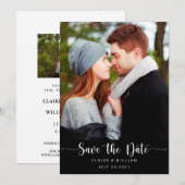 Eenvoudige elegante verticale foto Sla de datumkaa Save The Date (Voorkant / Achterkant)