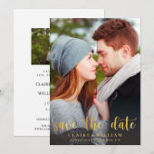 Eenvoudige elegante verticale foto Sla de datumkaa Save The Date (Voorkant / Achterkant)