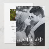 Eenvoudige elegante verticale foto Sla de datumkaa Save The Date (Voorkant / Achterkant)