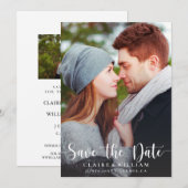Eenvoudige elegante verticale foto Sla de datumkaa Save The Date (Voorkant / Achterkant)