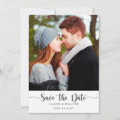 Eenvoudige elegante verticale foto Sla de datumkaa Save The Date (Voorkant)