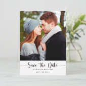 Eenvoudige elegante verticale foto Sla de datumkaa Save The Date (Staand voorkant)