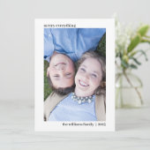 Eenvoudige elegante verticale kerstfotokaart feestdagenkaart (Staand voorkant)