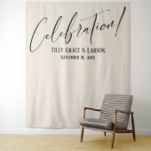 Eenvoudige elegante viering! Cream Foto Achtergron Wandkleed (In situ)