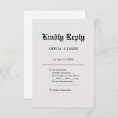 Eenvoudige elegante vintage bruiloft RSVP kaartje (Voorkant / Achterkant)