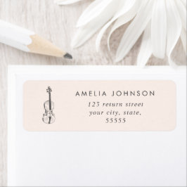 Eenvoudige elegante viool leraar muzikant Blush Pi Etiket