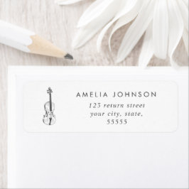 Eenvoudige elegante viool leraar muzikant zwart wi etiket