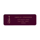 Eenvoudige Elegante Viool Viola Bourgogne Modern Etiket (Voorkant)