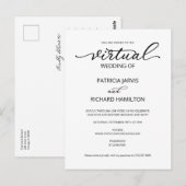 Eenvoudige Elegante Virtuele Huwelijksuitnodiging Briefkaart (Voorkant / Achterkant)