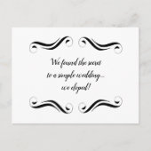 Eenvoudige Elegante Vlucht in het Zwart en Wit Aankondigingskaart (Voorkant)