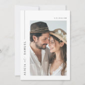 Eenvoudige elegante voor & achterfoto bruiloft kaart (Voorkant)