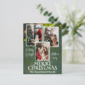 Eenvoudige Elegante Vreugde Kerstmis Familie Fotoc Feestdagenkaart (Staand voorkant)