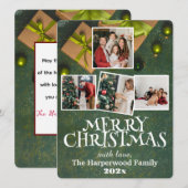 Eenvoudige Elegante Vreugde Kerstmis Familie Fotoc Feestdagenkaart (Voorkant / Achterkant)