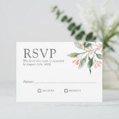 Eenvoudige Elegante Waterverf Bloem Bruiloft RSVP (Staand voorkant)