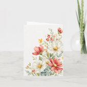 Eenvoudige Elegante Waterverf Bloemen Blank Note K Bedankkaart (Achterkant)