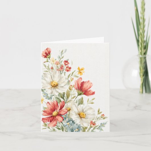 Eenvoudige Elegante Waterverf Bloemen Blank Note K Bedankkaart (Voorkant)