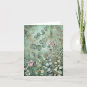 Eenvoudige Elegante Waterverf Bloemen Blank Note K Bedankkaart